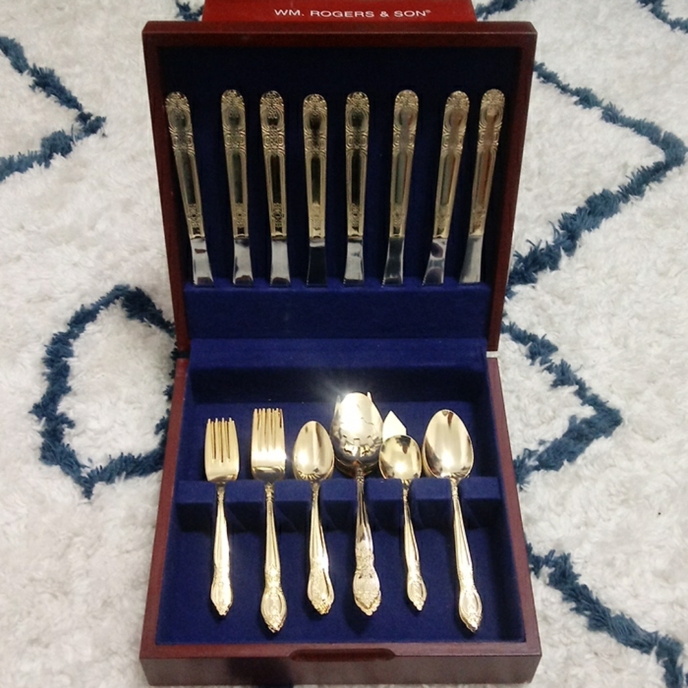WM Rogers & Son 24 Kt. Goldplated Flatware Set